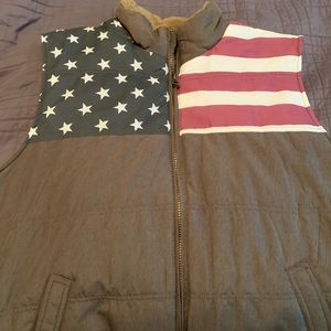 Puff Jacket Vest American Flag